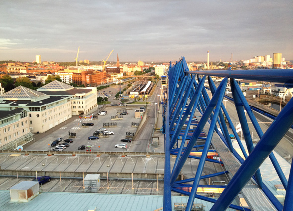 Utsikt från kranen på Knutpunkten